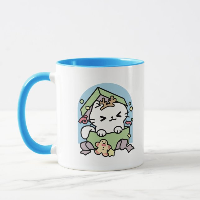 Mug Fête de Noël avec Purr-ty Time Cat (Gauche)