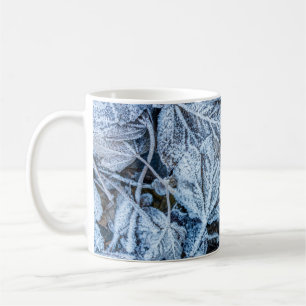 Mug Fête de Noël Bleu Feuille Vacances de neige hiver