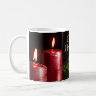 Mug Fête de Noël Bougies rouges Vacances d'hiver