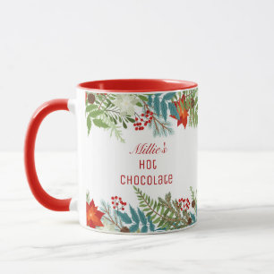 Mug Fête de Noël Floral Personnalisé