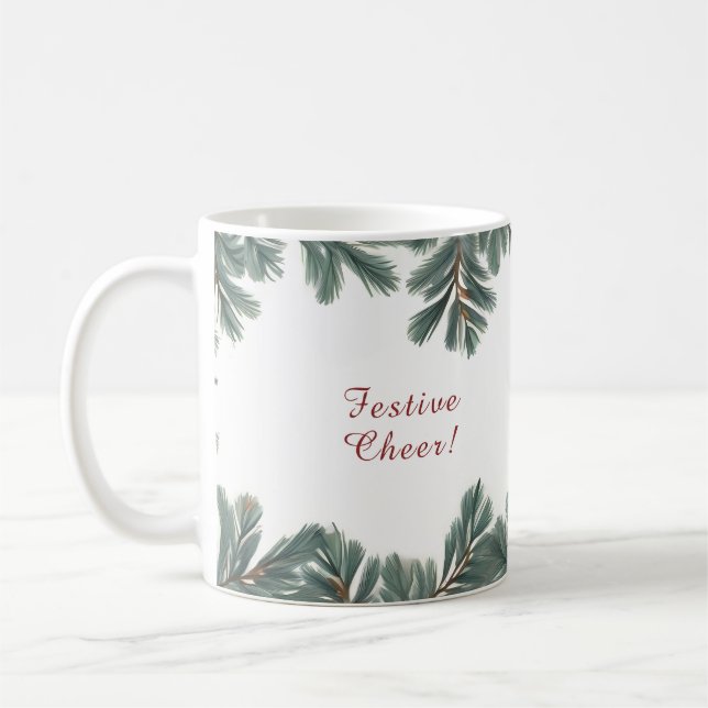 Mug Fête de Noël minimale Pin Pin Pough (Gauche)