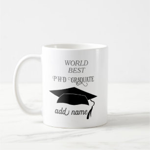 Mug fête de remise de diplôme de doctorat PhD universi
