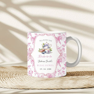 Mug Fête de thé aux fleurs sauvages roses pour la mari