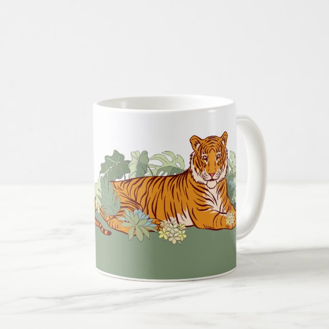 Mug Fête des garçons de tigres, jungle animale (Devant droit)