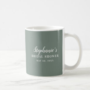 Mug Fête des mariées minimaliste verte et blanche