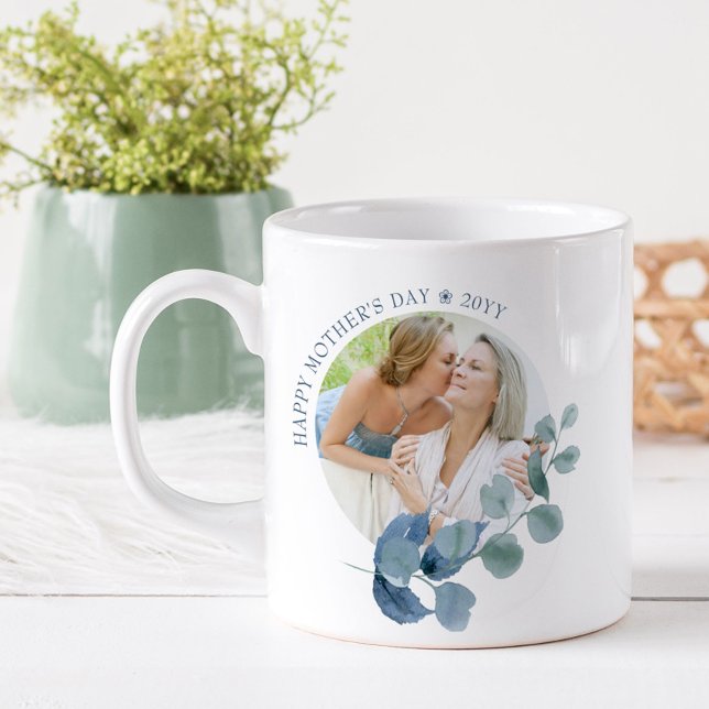 Mug Fête des mères 2 Photo Eucalyptus Feuille cadre ph (Créateur téléchargé)