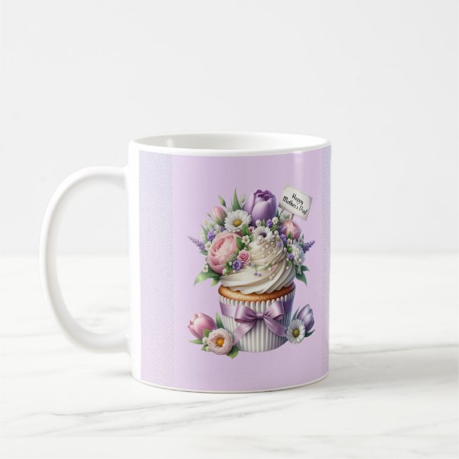 Mug Fête des mères arrosé de cupcake (Gauche)