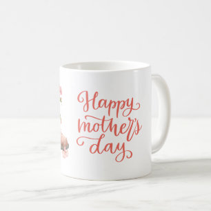 Mug Fête des mères avec oeillet rose Fleur pour maman