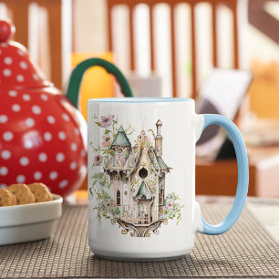 Mug Fête des Mères Belle maison d'oiseaux de style vic