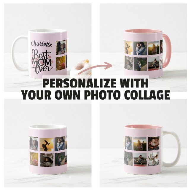 Mug Fête des mères Collage photo Best Mom Ever Keepsak (Mothers Day Photo Collage Best Mom Ever Keepsake Mug)