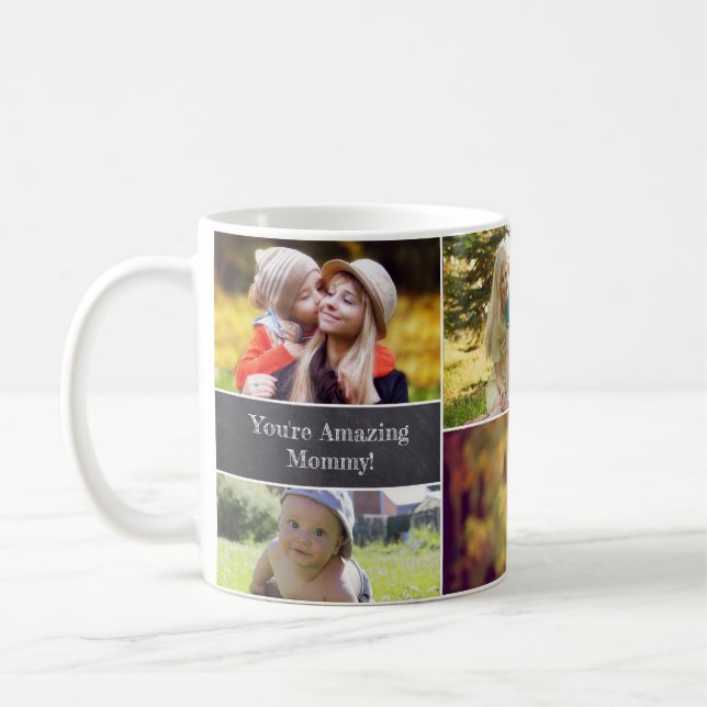Mug Fête des mères Collage photo Personnalisé (Gauche)