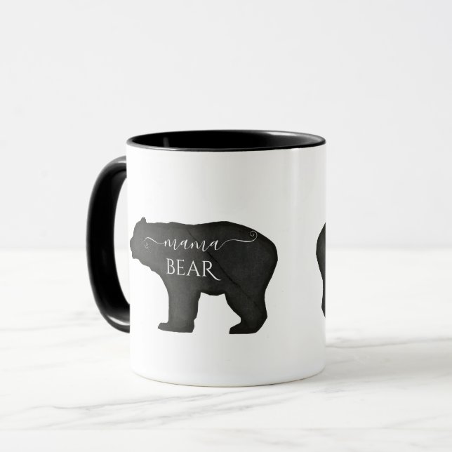 Mug Fête des mères de maman ours Noir et blanc Russe m (Devant gauche)