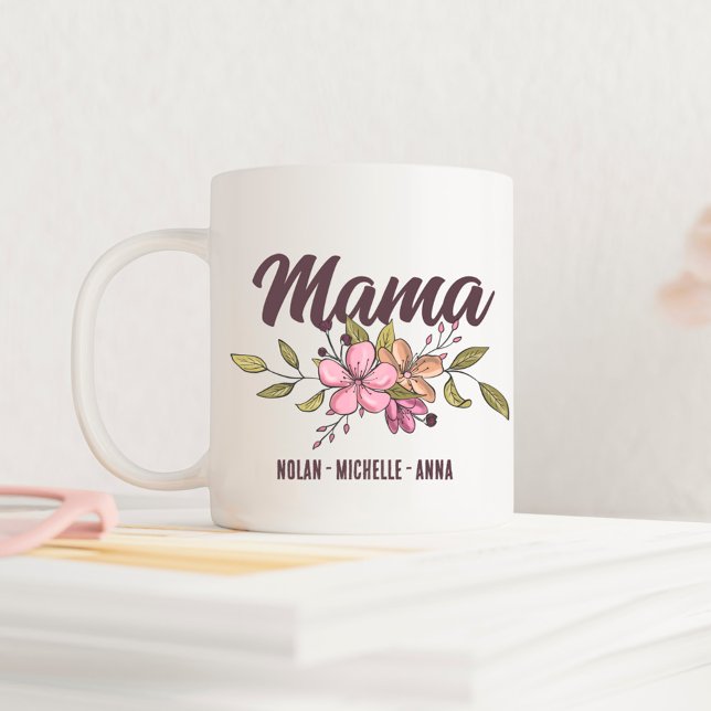 Mug Fête des mères de maman personnalisée avec des nom (Créateur téléchargé)