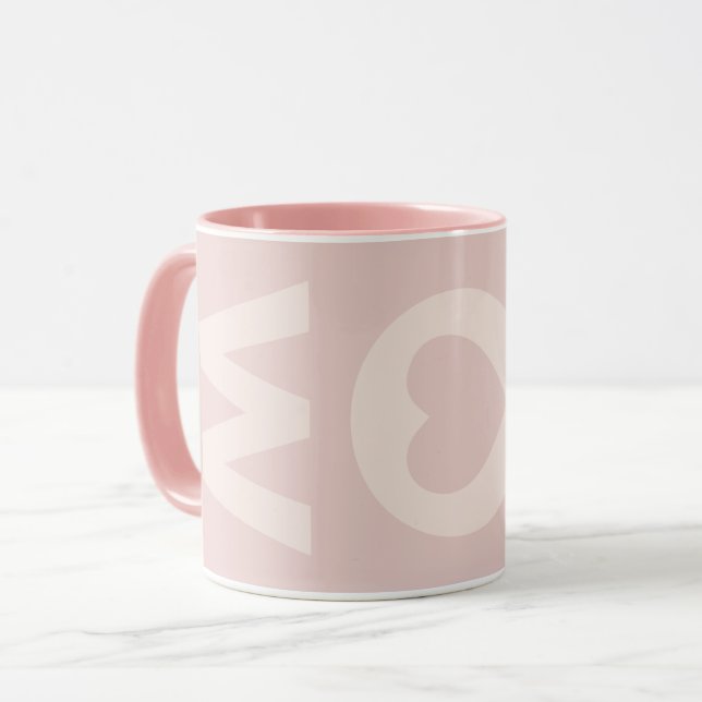 Mug Fête des mères de MOM rose pâle (Devant gauche)