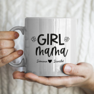 Mug Fête des mères "Fille Mama" Personnalisé 2 noms d'