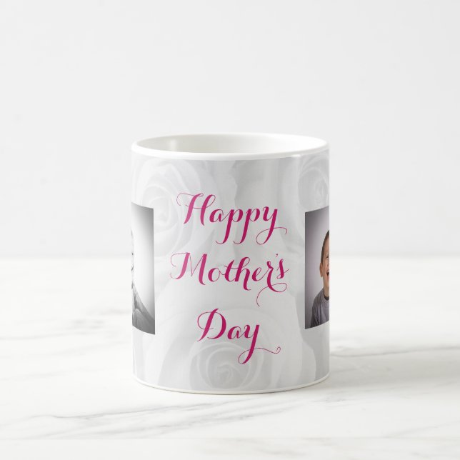Mug Fête des mères Maman Floral Jolie Typographie Phot (Centre)