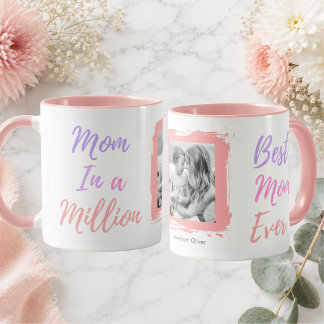 Mug Fête des Mères Meilleure Maman Photo Rose Personna