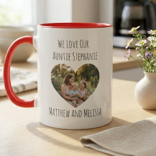 Mug Fête des Mères Tante Photo de fleurs sauvages en f