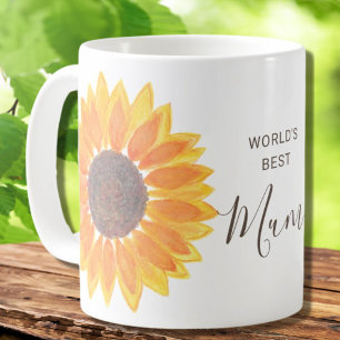 Mug Fête des Mères Tournesol Jaune Soleil Meilleure Ma