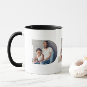 Mug Fête des pères 3-Photo "Papa" Découpe Typographie