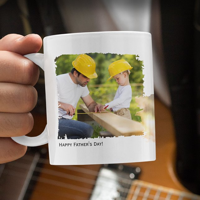 Mug Fête des pères 4 Garde-photos et texte personnalis (Créateur téléchargé)
