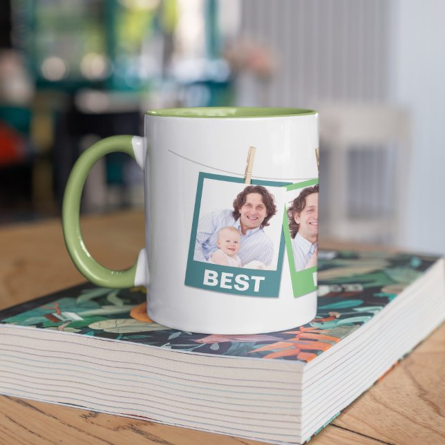 Mug Fête des pères | Best Dad Ever 3 Photo Collage Lim (Créateur téléchargé)
