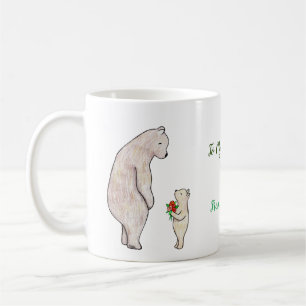Mug Fête des pères cadeau Cute Bear et Cub nom perso