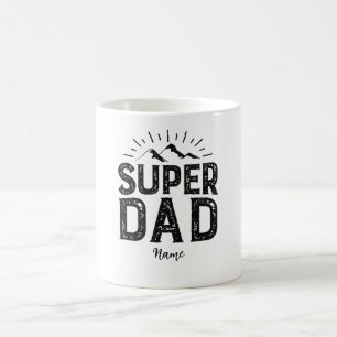 Mug Fête des pères cadeau, Super papa, nom du client