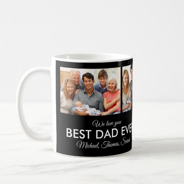 Mug Fête des pères Collage photo de meilleur papa (Gauche)