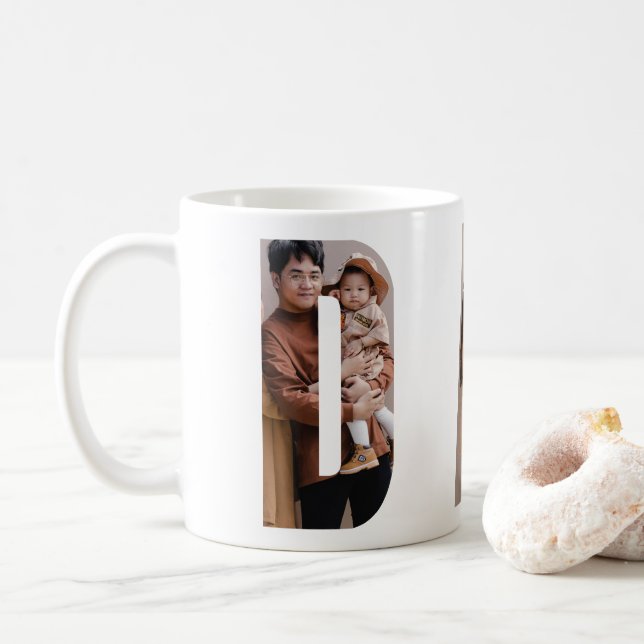 Mug FÊTE DES PÈRES de cadres photo personnalisables DA (Avec donut)