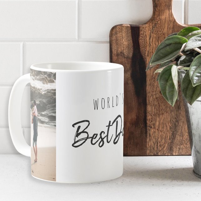 Mug Fête des pères de meilleur papa du monde de script (Créateur téléchargé)