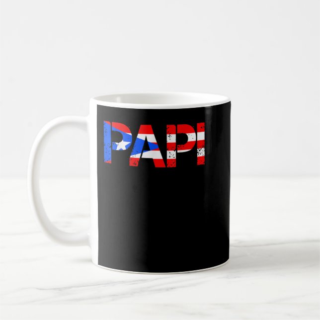 Mug Fête des pères Drapeau Mens Porto Rico Patriotic P (Gauche)