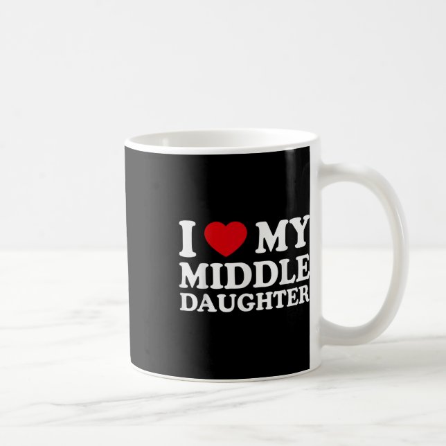 Mug Fête des pères Fille Moyenne _ J'Aime Mon Milieu (Droite)