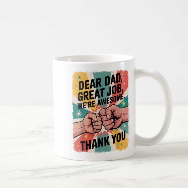 Mug Fête des pères Fist-Bump Cher papa Grand Travail M (Droite)