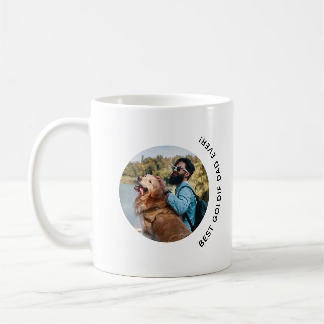 Mug Fête des pères Golden Retriever Papa Photo personn (Gauche)