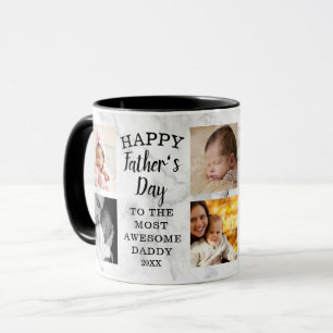 Mug Fête des pères heureuse Awesome Daddy 8 Marbre pho