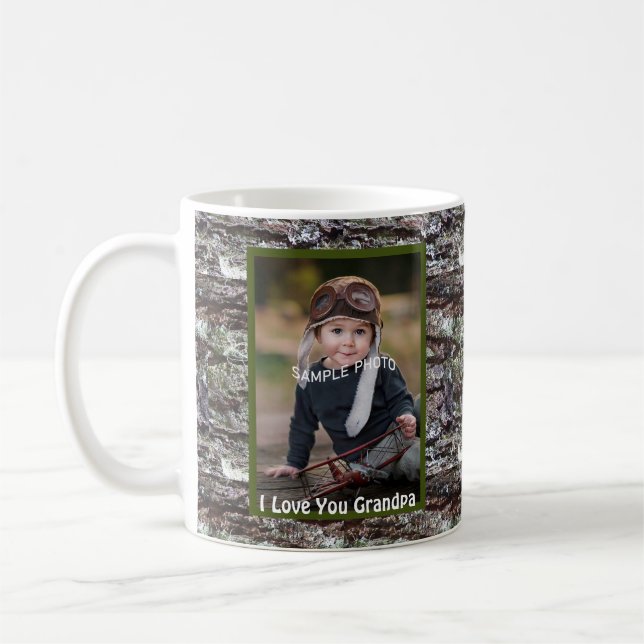 Mug Fête des pères Je T'Aime Grand-Père Tree Bark Pays (Gauche)