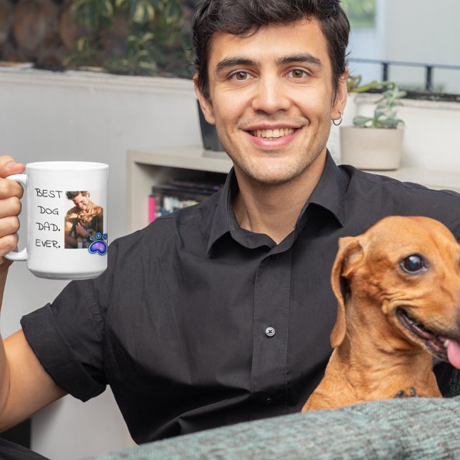 Mug Fête des pères Meilleur Chien Papa Jamais Photo Pa (Créateur téléchargé)