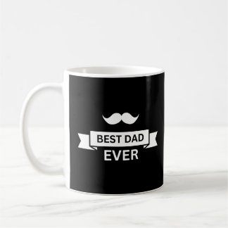 Mug Fête des pères MEILLEUR DAD JAMAIS Typo avec Moust