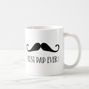 Mug fête des pères Meilleur papa Jamais Mustache Café 