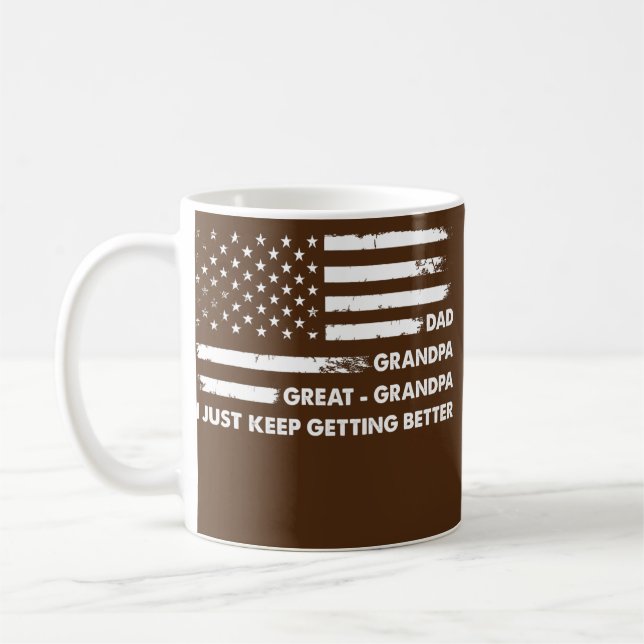 Mug Fête des pères Mens Pour Grand-Père Papa Grand-Pèr (Gauche)