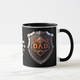 Mug Fête des pères papa inondée Protector & Hero Noir