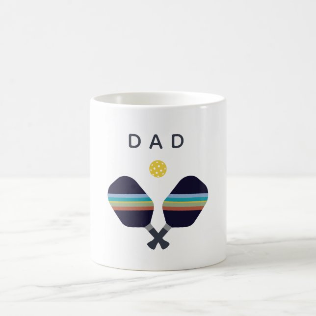 Mug Fête des pères papa Pickleball Personnalisée (Centre)