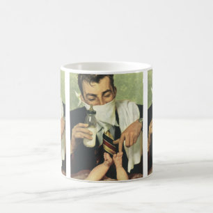 Mug Fête des Pères vintage, papa donnant un biberon à 