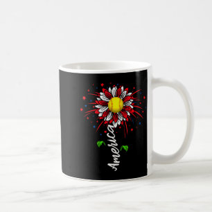 Mug Fête d'indépendance Fleur Feu d'artifice Amérique 