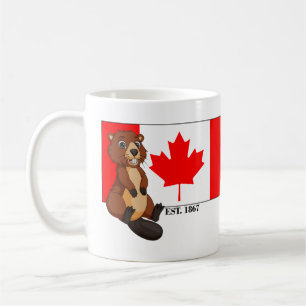 Mug Fête du Canada Est. Drapeau et castor 1867
