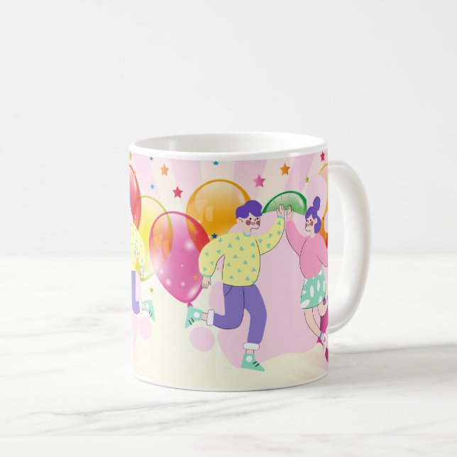 Mug Fête du Masque Carnaval et amoureux de la fête (Devant droit)