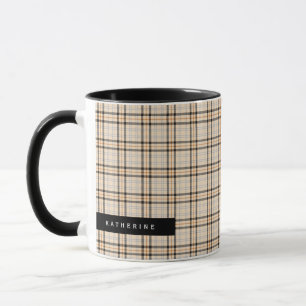 Mug Fête Motif Tan Tartan Noir