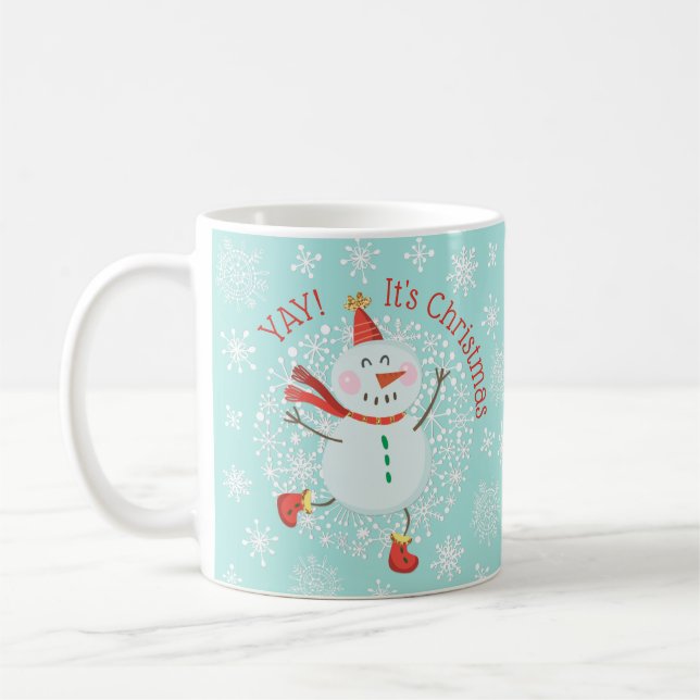 Mug Fête Noël Snowman Snowflakes (Gauche)