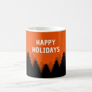 Mug Fêtes de fin d'année avec forêt rouge et arbre